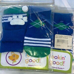 NEW 2 pairs dog socks Blue and Green for Stylish Comfort